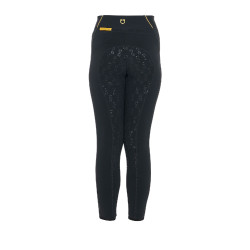 Legging fille cintré avec grip et logo Equestro Noir