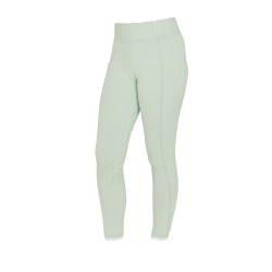 Legging fille cintré avec grip et logo Equestro Vert clair