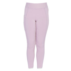 Legging fille cintré avec grip et logo Equestro Lilas Bleu