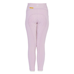 Legging fille cintré avec grip et logo Equestro Lilas Bleu