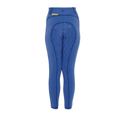 Legging fille cintré avec grip et logo Equestro Bleu royal