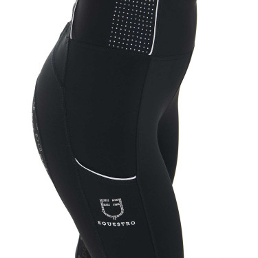 Legging ajusté femme avec strass Equestro Noir Legging ajusté femme avec strass Equestro Noir