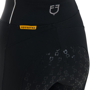 Legging ajusté femme avec strass Equestro Noir Legging ajusté femme avec strass Equestro Noir