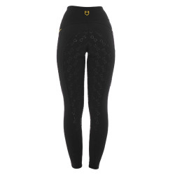 Legging ajusté femme avec inserts en micro-mesh Equestro Noir