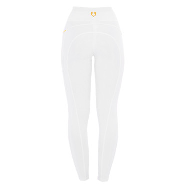 Legging ajusté femme avec inserts en micro-mesh Equestro Blanc