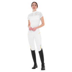 Legging ajusté femme avec inserts en micro-mesh Equestro Blanc