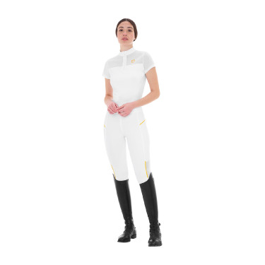 Strakke dameslegging met micro-mesh inzetstukken Equestro Wit