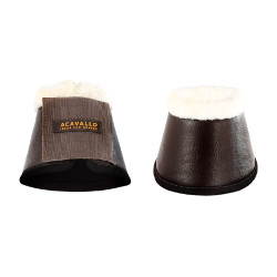 Cloches en cuir écologique mouton avec fermeture velcro Acavallo Marron Cloches en cuir écologique mouton avec fermeture velcro Acavallo Marron