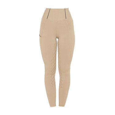 Legging ajustés femme avec grip complet Classic Equestro Encens Beige