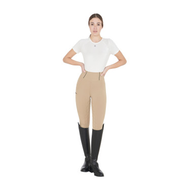 Legging ajustés femme avec grip complet Classic Equestro Encens Beige