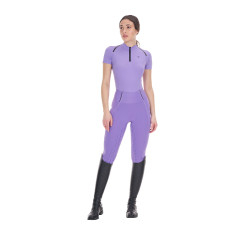 Legging ajustés femme avec grip complet Classic Equestro Violet dahlia