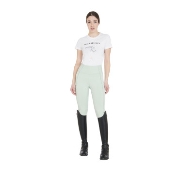 Dameslegging met volledige grip Classic Equestro Lichtgroen