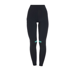 Strakke legging van stretch technisch materiaal dames Kao Light Equestro Zwart / smaragd Strakke legging van stretch technisch materiaal dames Kao Light Equestro Zwart / smaragd