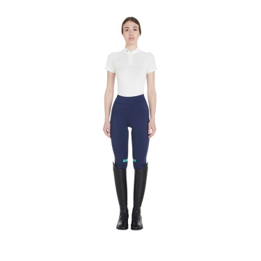 Strakke legging van stretch technisch materiaal dames Kao Light Equestro Marine / smaragdgroen Blauw