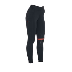 Legging ajustés en tissu technique stretch femme Kao Equestro Noir / rouge