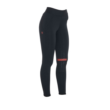 Legging ajustés en tissu technique stretch femme Kao Equestro Noir / rouge