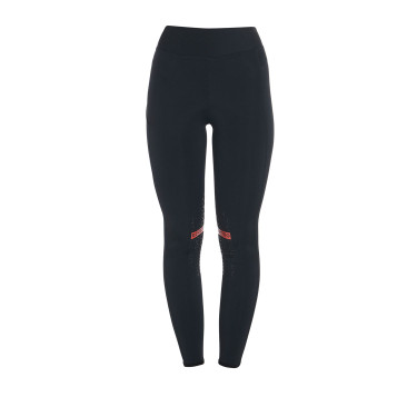 Legging ajustés en tissu technique stretch femme Kao Equestro Noir / rouge