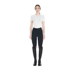 Legging ajustés en tissu technique stretch femme Kao Equestro Noir / rouge