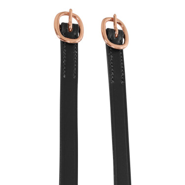 Lanières pour éperons en cuir avec boucle en or rose Equestro Lanières pour éperons en cuir avec boucle en or rose Equestro