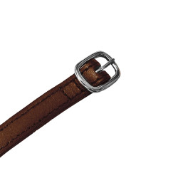 Leren sporenriempjes met zilverkleurige gesp Equestro Donkerbruin