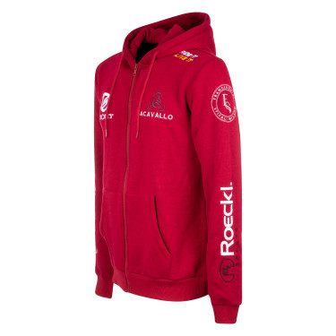 Herenhoodie met multi-logo Equestro Scooter Beige