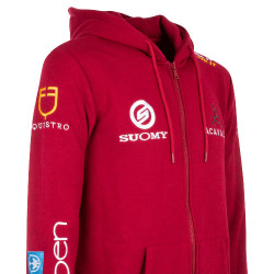 Herenhoodie met multi-logo Equestro Scooter Beige