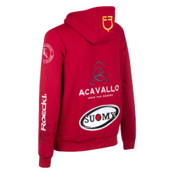 Sweat à capuche homme avec multi-logo Equestro Scooter Beige