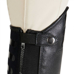 Mini-chaps unisex avec inserts en silicone Gel Grip System Equestro Noir