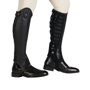 Mini-chaps unisex avec inserts en silicone Gel Grip System Equestro Noir