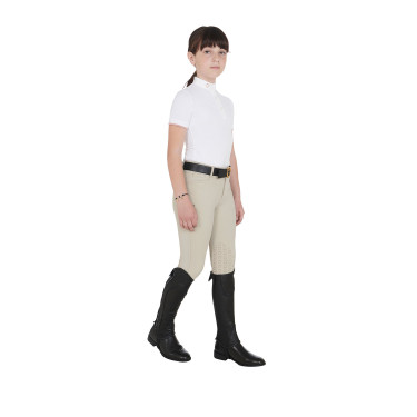 Mini-chaps en cuir souple enfant avec bande élastique Equestro Noir