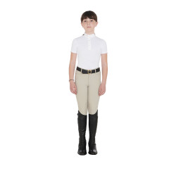 Mini-chaps en cuir souple enfant avec bande élastique Equestro Noir