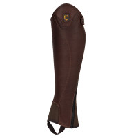 Mini-chaps van soepel leer met zijrits Magellano Equestro Bruin