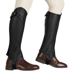 Mini-chaps en cuir perforé unisex pour un confort maximal Salisbury Equestro Noir Mini-chaps en cuir perforé unisex pour un confort maximal Salisbury Equestro Noir