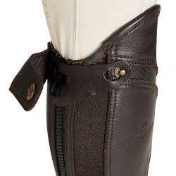 Mini-chaps en cuir perforé unisex pour un confort maximal Salisbury Equestro Marron