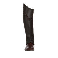 Mini-chaps en cuir avec profil contrasté Equestro Marron