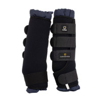 Guêtres de repos en néoprène/coton Equestro par 2 Noir Guêtres de repos en néoprène/coton Equestro par 2 Noir
