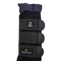Guêtres de repos en néoprène/coton Equestro par 2 Noir Guêtres de repos en néoprène/coton Equestro par 2 Noir