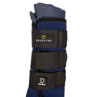 Guêtres de repos en néoprène/coton Equestro par 2 Marine Guêtres de repos en néoprène/coton Equestro par 2 Marine
