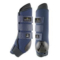 Guêtres de repos en néoprène/coton avec renfort en plastique Equestro par 2 Marine