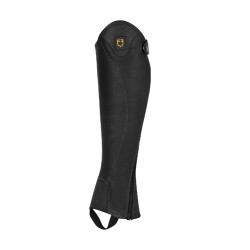 Mini-chaps unisex en cuir souple avec fermeture éclair latérale Magellano Equestro Noir