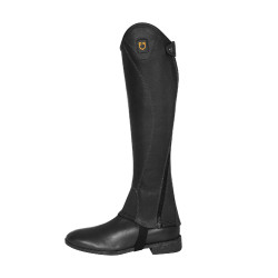 Mini-chaps unisex en cuir souple avec fermeture éclair latérale Magellano Equestro Noir
