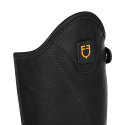 Mini-chaps unisex en cuir souple avec fermeture éclair latérale Magellano Equestro Noir
