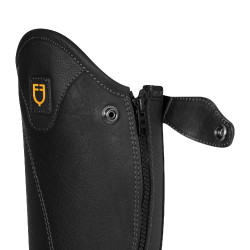 Mini-chaps unisex en cuir souple avec fermeture éclair latérale Magellano Equestro Noir