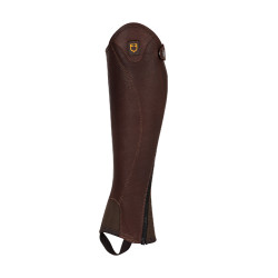 Unisex mini-chaps van soepel leer met zijrits Magellano Equestro Bruin