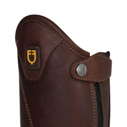 Unisex mini-chaps van soepel leer met zijrits Magellano Equestro Bruin