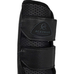 Guêtres avant en néoprène perforé avec double fermeture velcro Acavallo Noir
