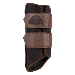 Guêtres avant en néoprène perforé avec double fermeture velcro Acavallo Marron foncé