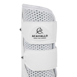 Guêtres avant en néoprène perforé avec double fermeture velcro Acavallo Blanc