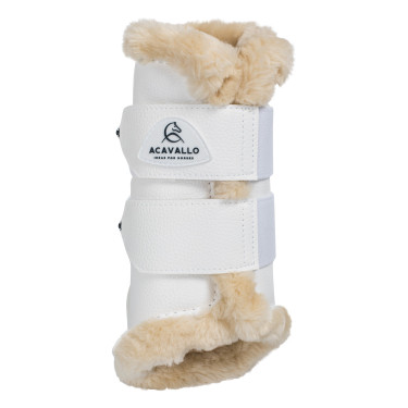 Guêtres avant en cuir écologique avec fourrure synthétique et double velcro Acavallo Guêtres avant en cuir écologique avec fourrure synthétique et double velcro Acavallo