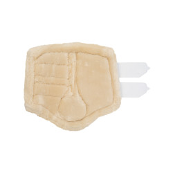 Guêtres avant en cuir écologique avec fourrure synthétique et double velcro Acavallo Blanc